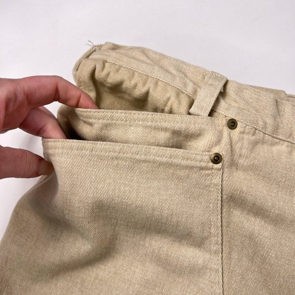 Kavu Roughneck Oatmeal Tan Thick Canvas Cargo Mens Straight Leg Pants 38 FLAW - Picture 7 of 13